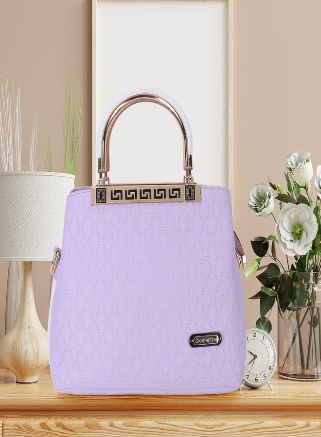 كليمنتين حقيبة يد نسائية من كليمنتين | حقيبة يد متينة للنساء والفتيات والسيدات | مع حزام كتف قابل للفصل | حقيبة يد نسائية | حقائب يد عصرية | حقيبة يد مزدوجة الحمل | (بنفسجي) - Image 2